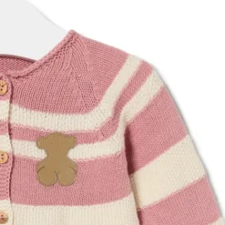 Conjunto de punto de bebé Tricot a rayas rosa^TOUS Clearance
