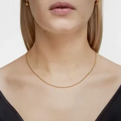 Gargantilla con baño de oro de 18 kt sobre plata con bolas 45 cm Basics^TOUS Hot