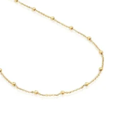 Gargantilla con baño de oro de 18 kt sobre plata con bolas intercaladas Basics^TOUS