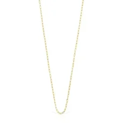 Gargantilla con baño de oro 18 kt sobre plata y anillas rectangulares, 40 cm Chain^TOUS