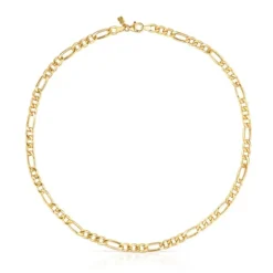 Gargantilla mix barbada con baño de oro de 18 kt sobre plata Chain^TOUS Clearance