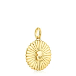 Medalla con baño de oro 18 kt sobre plata y oso con iolitas Iris Motif^TOUS