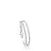 Media alianza de oro blanco con diamantes motivo oso Diamonds^TOUS Clearance