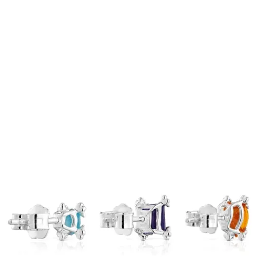 Pack de tres pendientes de y gemas Color Pills^TOUS Clearance