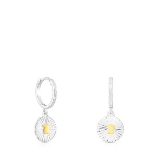 Pendientes aro bicolor oso Iris Motif^TOUS