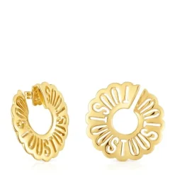 Pendientes aro con baño de oro 18 kt sobre plata 31 mm Miranda^TOUS Hot