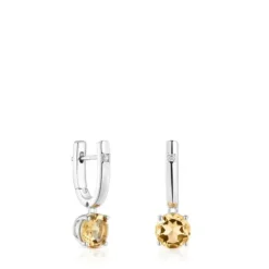 Pendientes aro de plata, citrino y diamantes Basic Colors^TOUS