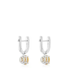 Pendientes aro de plata, citrino y diamantes Basic Colors^TOUS