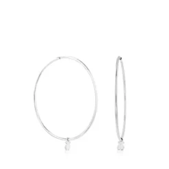 Pendientes aro de plata 4cm Bear^TOUS