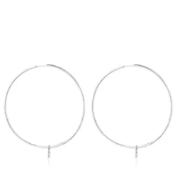 Pendientes aro de plata 4cm Bear^TOUS
