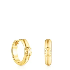 Pendientes aro oso con baño de oro 18 kt sobre plata Basics^TOUS Clearance