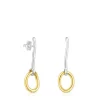 Pendientes bicolor con anilla con baño de oro 18 kt sobre plata Hav^TOUS Online