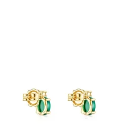 Pendientes con baño de oro 18 kt sobre plata, calcedonia tratada y citrino Virtual Garden^TOUS Outlet