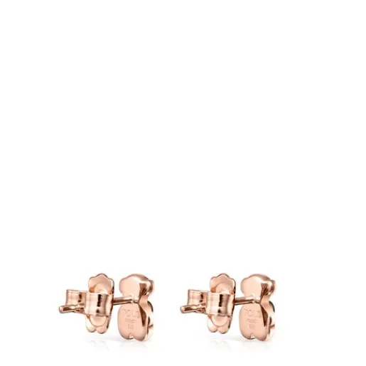Pendientes con baño de oro rosa 18 kt sobre plata y ónix Real Sisy^TOUS New