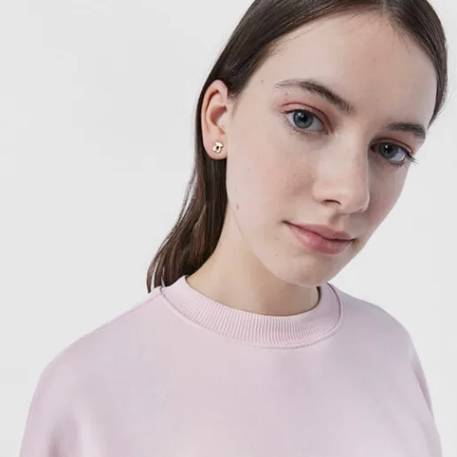 Pendientes con baño de oro rosa 18 kt sobre plata y ónix Real Sisy^TOUS New