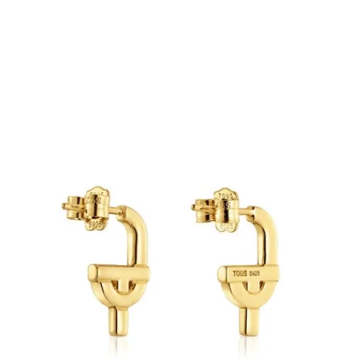 Pendientes con baño de oro 18 kt sobre plata MANIFESTO^TOUS Outlet