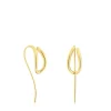 Pendientes con baño de oro 18 kt sobre plata Bent^TOUS Clearance