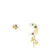 Pendientes corto/largo luna con baño de oro 18 kt sobre plata y gemas Teddy Bear Stars^TOUS Outlet