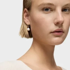 Pendientes cortos de oro y perlas cultivadas Hold Oval^TOUS Best