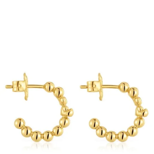 Pendientes de aro con baño de oro de 18 kt sobre plata y motivo oso Gloss^TOUS Clearance