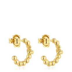 Pendientes de aro con baño de oro de 18 kt sobre plata y motivo oso Gloss^TOUS Clearance