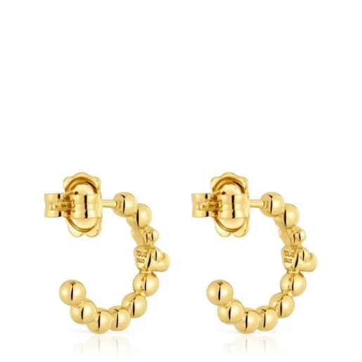 Pendientes de aro con baño de oro de 18 kt sobre plata y motivo oso Gloss^TOUS Clearance