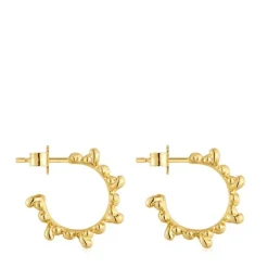 Pendientes de aro con baño de oro 18 kt sobre plata 12 mm Bold Bear^TOUS Hot