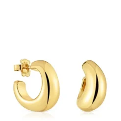 Pendientes de aro con baño de oro de 18 kt sobre plata Galia Basics^TOUS New