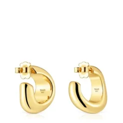 Pendientes de aro con baño de oro de 18 kt sobre plata Galia Basics^TOUS New
