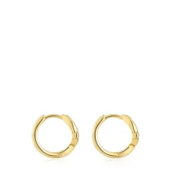 Pendientes de aro con baño de oro 18 kt sobre plata y motivo MANIFESTO^TOUS Best