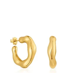 Pendientes de aro con baño de oro 18 kt sobre plata Tabit^TOUS Best