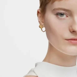 Pendientes de aro cortos con baño de oro 18 kt sobre plata y motivo MANIFESTO^TOUS Discount