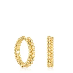 Pendientes de aro doble con baño de oro de 18 kt sobre plata Gloss^TOUS