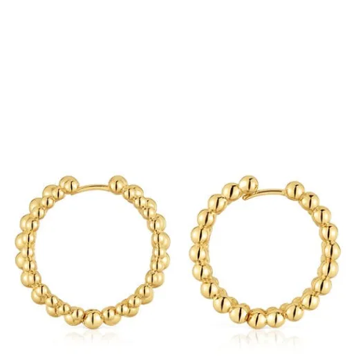 Pendientes de aro doble con baño de oro de 18 kt sobre plata Gloss^TOUS