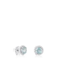 Pendientes de oro blanco y topacio azul Color Kings^TOUS New