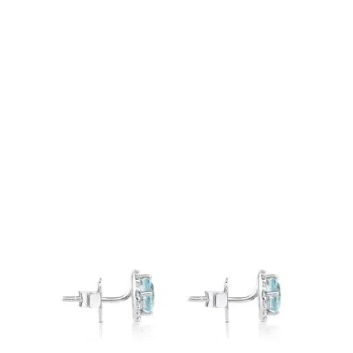 Pendientes de oro blanco y topacio azul Color Kings^TOUS New