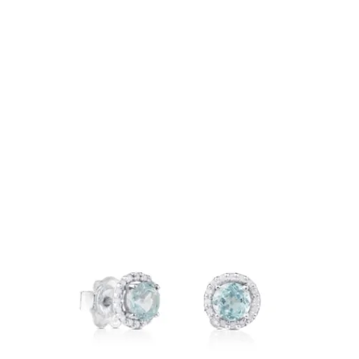 Pendientes de oro blanco y topacio azul Color Kings^TOUS Best
