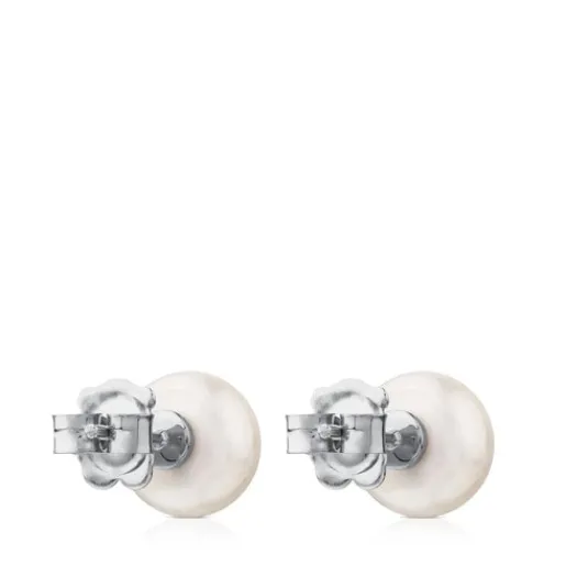 Pendientes de oro con diamantes y perlas cultivadas Puppies^TOUS Clearance
