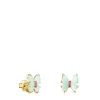 Pendientes mariposa de oro con amazonita y rubí Vita^TOUS Best