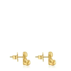 Pendientes oso con baño de oro 18 kt sobre plata 10 mm Bold Bear^TOUS Best