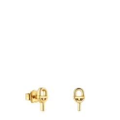 Pendientes pequeños con baño de oro 18 kt sobre plata MANIFESTO^TOUS
