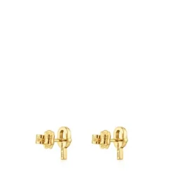 Pendientes pequeños con baño de oro 18 kt sobre plata MANIFESTO^TOUS