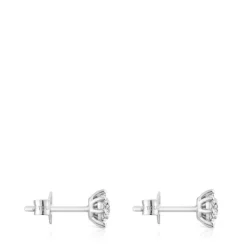 Pendientes pequeños de oro blanco y diamantes 0,30 ct Les Classiques^TOUS Outlet