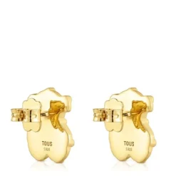 Pendientes pequeños oso con baño de oro de 18 kt sobre plata Grain^TOUS Clearance