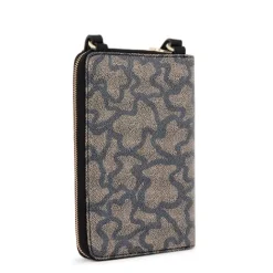 Portamóvil colgante con billetera negro y beige Kaos Icon^TOUS Clearance