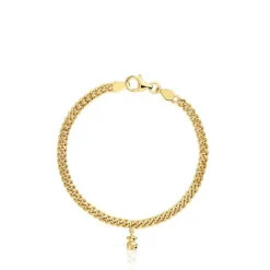 Pulsera cadena barbada con baño de oro 18 kt sobre plata Bold Bear^TOUS Discount