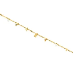 Pulsera cadena con baño de oro de 18 kt sobre plata, perlas cultivadas y gemas Grain^TOUS Clearance