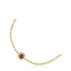 Pulsera cadena flor con baño de oro 18 kt sobre plata y amatista Sugar Party^TOUS Online