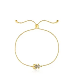 Pulsera cadena motivo oso con baño de oro 18 kt sobre plata y espinela verde creada en laboratorio 8 mm Color Bear LGG^TOUS Sale