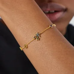 Pulsera con baño de oro 18 kt sobre plata y gemas Teddy Bear^TOUS Online
